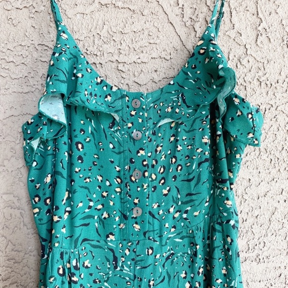 Kachel x Anthropologie Leo print jade jumpsuit - Picture 5 of 8